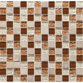 Мозаика из мрамора и стекла VIVACER DAF9 300x300 мм