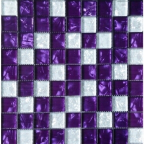 Мозаика стеклянная VIVACER MIX VIOLET 300x300 мм