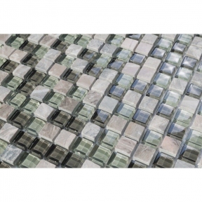 Мозаика мрамор стекло VIVACER 1,5х1,5 DAF19, 30х30 cм