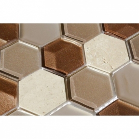 Мозаика мрамор стекло VIVACER SB05, 4,8х5,5 cм