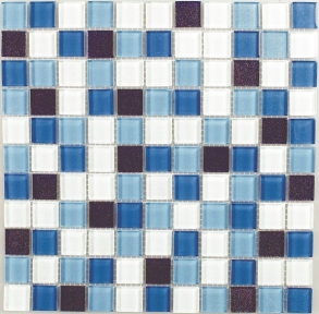 Стеклянная мозаика Керамик Полесье Silver Blue Mix 300х300х6 мм