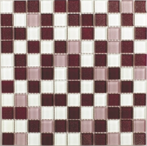 Стеклянная мозаика Керамик Полесье Silver Lilac Bordo 300х300х6 мм