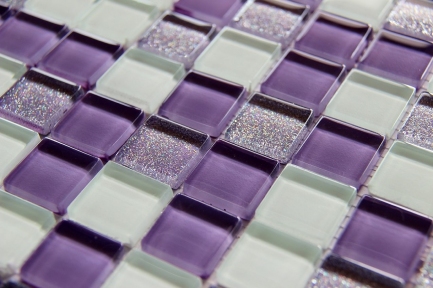Стеклянная мозаика Керамик Полесье Glam Lilac Mix 1 300х300х6 мм