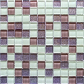 Стеклянная мозаика Керамик Полесье Glam White Lilac 300х300х6 мм