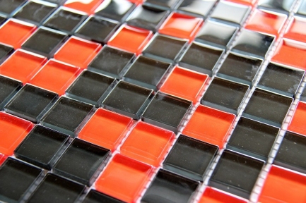 Стеклянная мозаика Керамик Полесье Crystal Black Red 300х300х6 мм