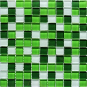 Стеклянная мозаика Керамик Полесье Crystal White Green 300х300х6 мм