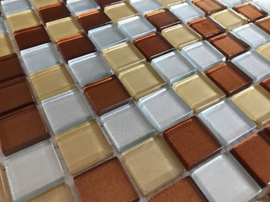 Стеклянная мозаика Керамик Полесье Glance Beige Mix 300х300х6 мм