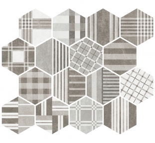 Плитка керамогранит Equipe Hexatile Cement Geo Grey 22101 17,5х20 см