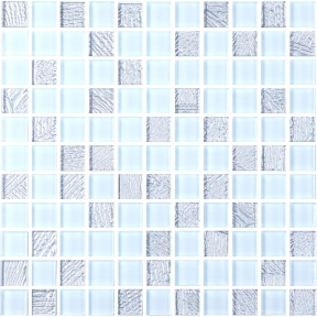 Мозаика стеклянная Kotto Keramika GM 8015 C2 Silver S5/White 300х300 мм