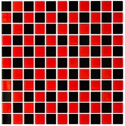 Мозаика стеклянная Kotto Keramika GM 4003 CC Black/Red M 300х300 мм