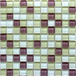 Стеклянная мозаика Керамик Полесье Crystal White Lilac 300х300х6 мм