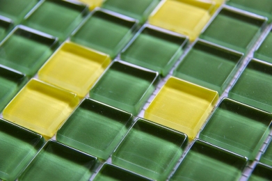 Стеклянная мозаика Керамик Полесье Crystal Yellow Green 300х300х6 мм