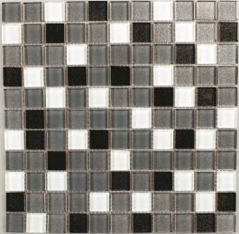 Стеклянная мозаика Керамик Полесье Silver Grey Black Mix 300х300х6 мм