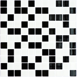 Мозаика стеклянная Kotto Keramika GM 4001 C2 Black/White 300х300 мм