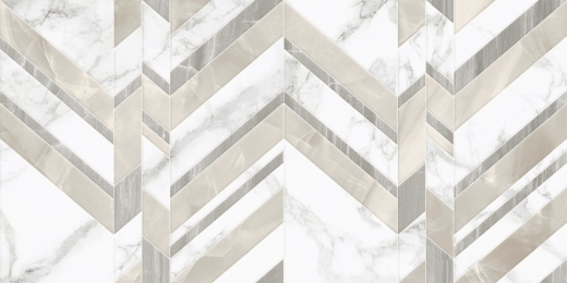 Керамическая плитка Golden Tile Marmo Bianco шеврон 300x600x9 мм (G70151)