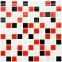 Мозаика стеклянная Kotto Keramika GM 4007 C3 Black/Red M/White 300х300 мм